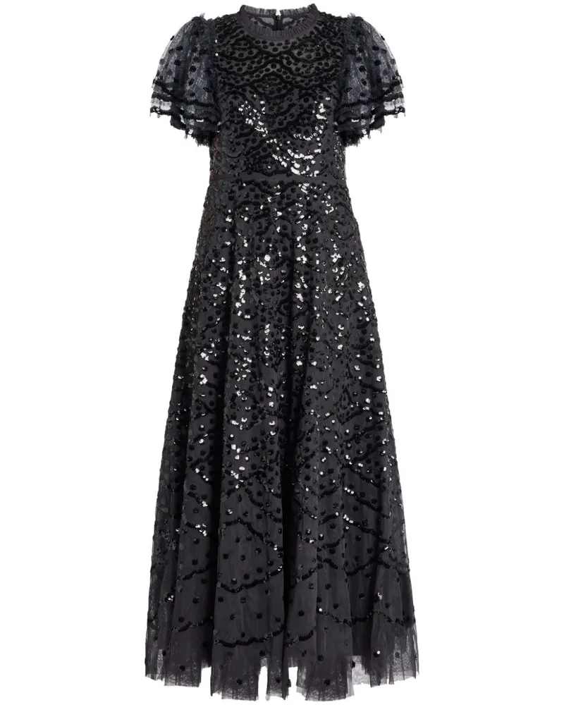 Needle & Thread Maxikleid mit Pailletten - Grau Grau