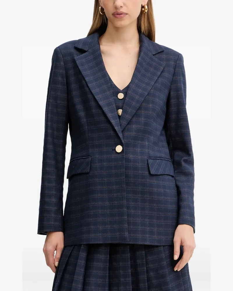 Fracomina single-breasted checked blazer - Blau Blau