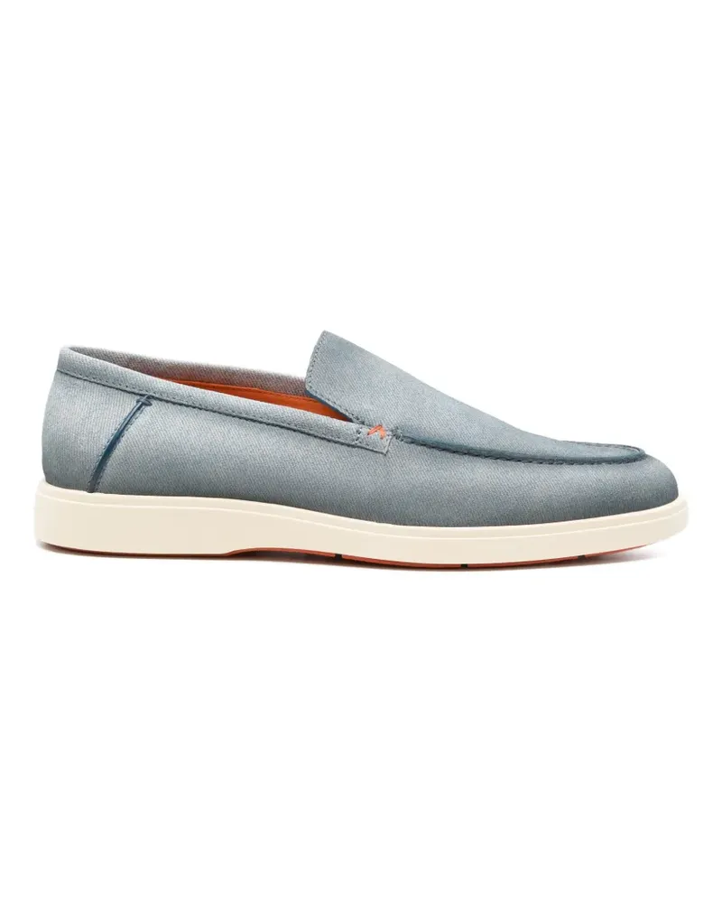 Santoni Loafer mit Ziernähten - Blau Blau