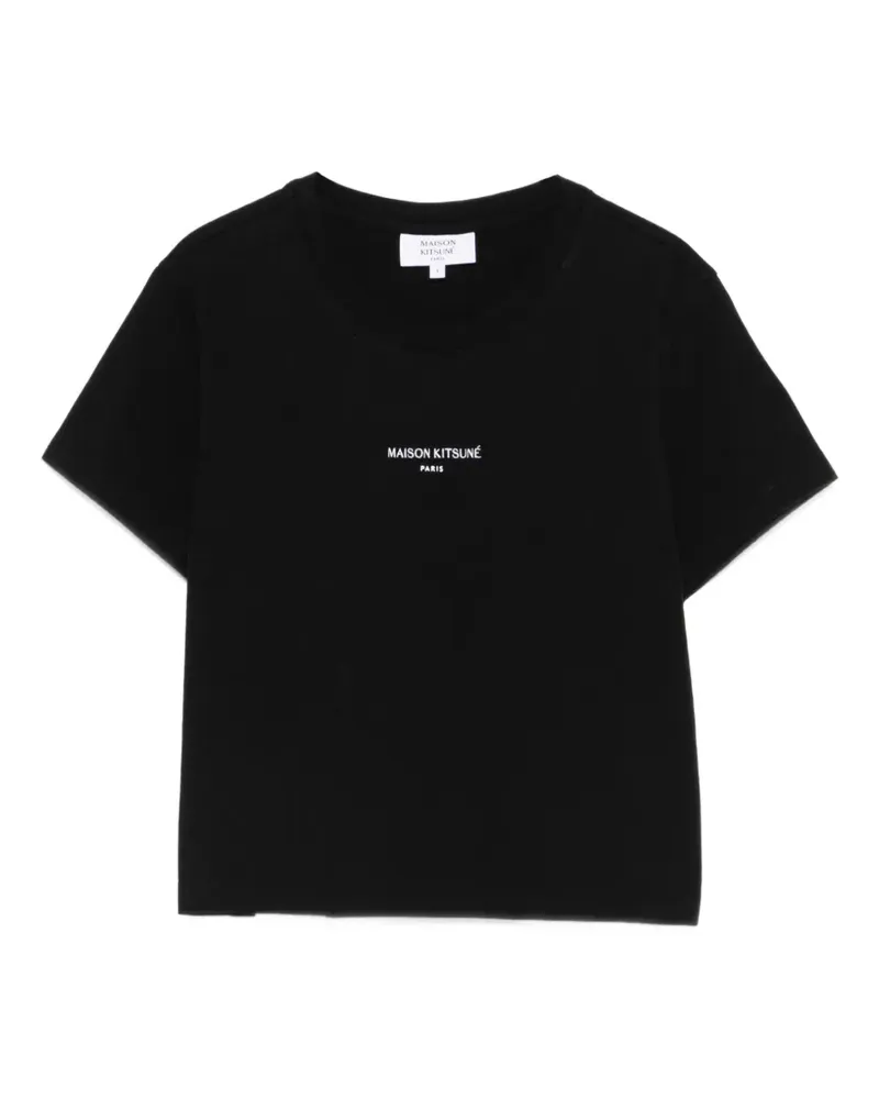 Kitsuné T-Shirt mit Logo - Schwarz Schwarz