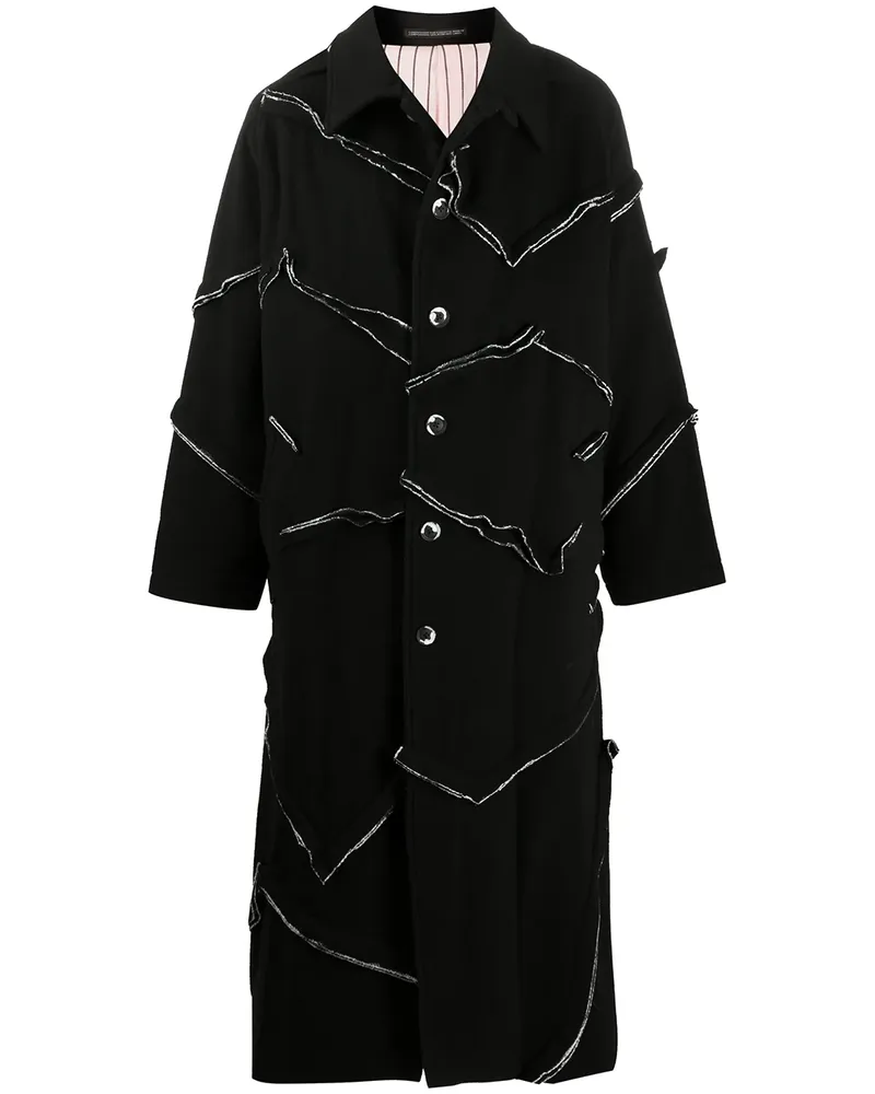Yohji Yamamoto Strukturierter Mantel - Schwarz Schwarz