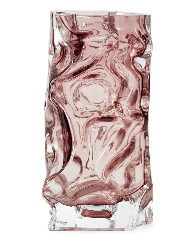 POLSPOTTEN Skulpturale Vase aus Glas - Rosa Rosa