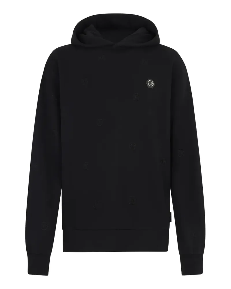 Philipp Plein Hoodie mit Logo-Applikation - Schwarz Schwarz
