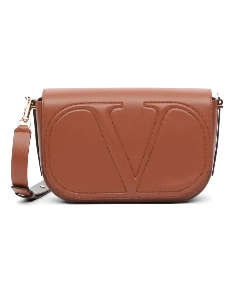 Valentino Garavani VLogo Walk Schultertasche aus Kalbsleder - Braun Braun