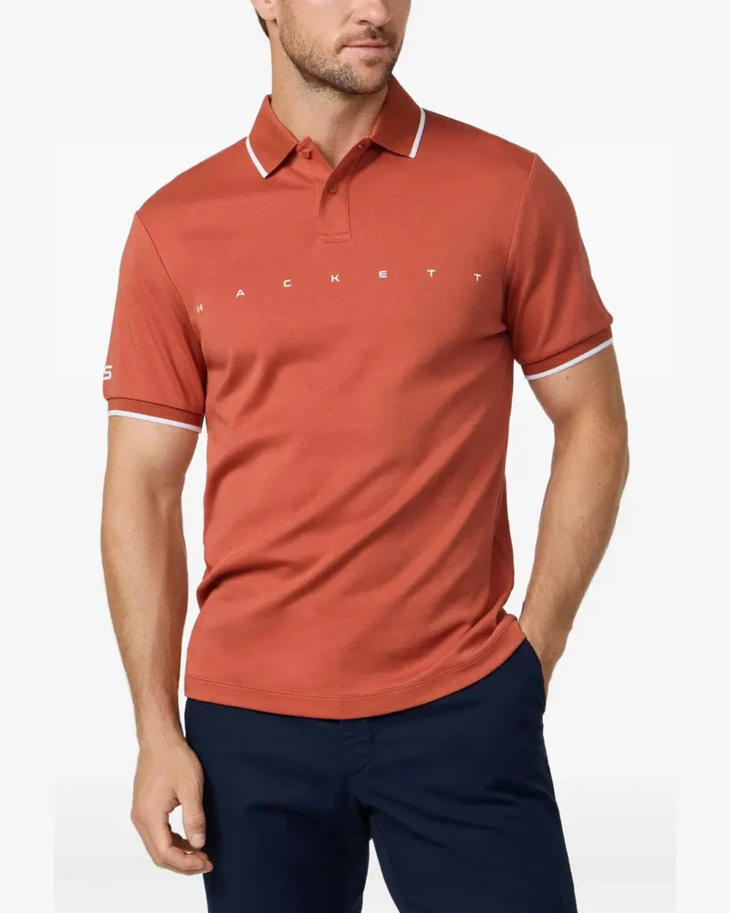 Hackett Poloshirt mit Logo-Print - Orange Orange