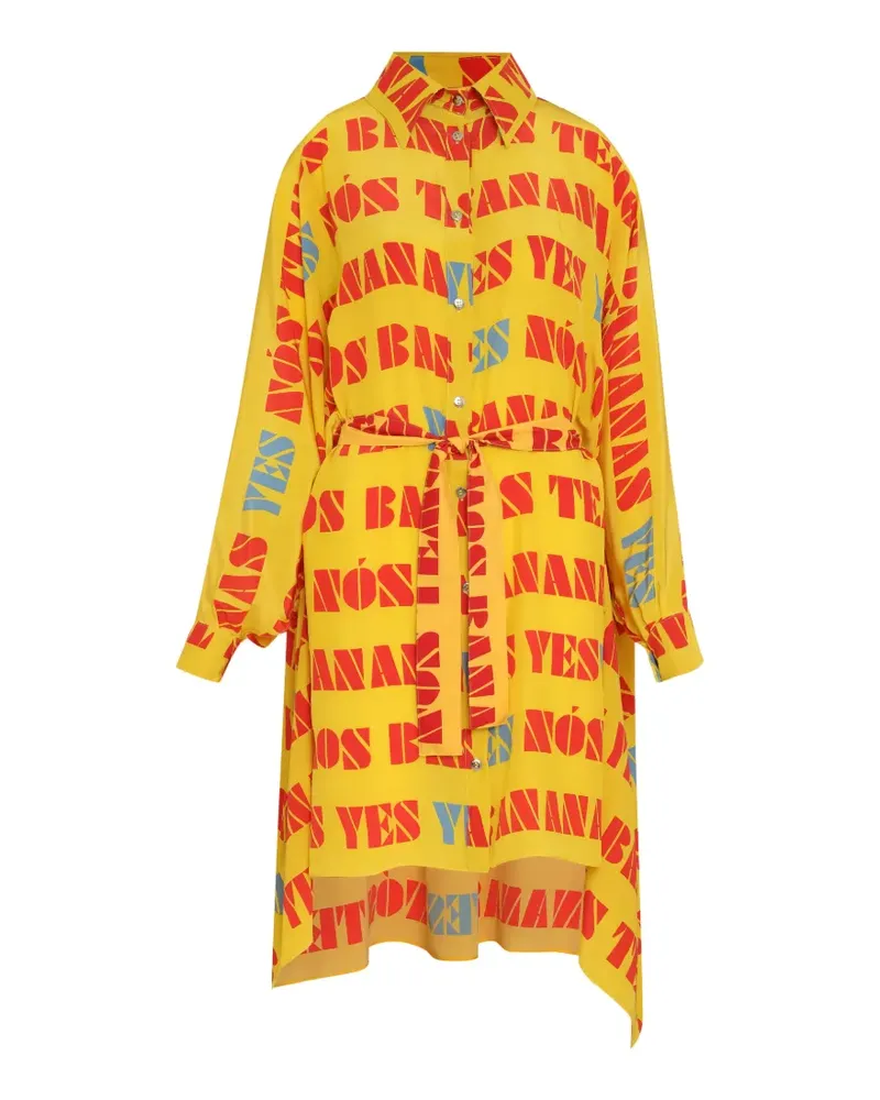 Amir Slama Kurzes Hemdkleid mit Gürtel - Gelb Gelb