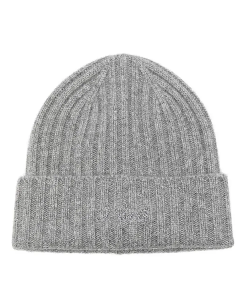 MC2 Saint Barth Gerippte Wengen Mütze aus Kaschmir - Grau Grau