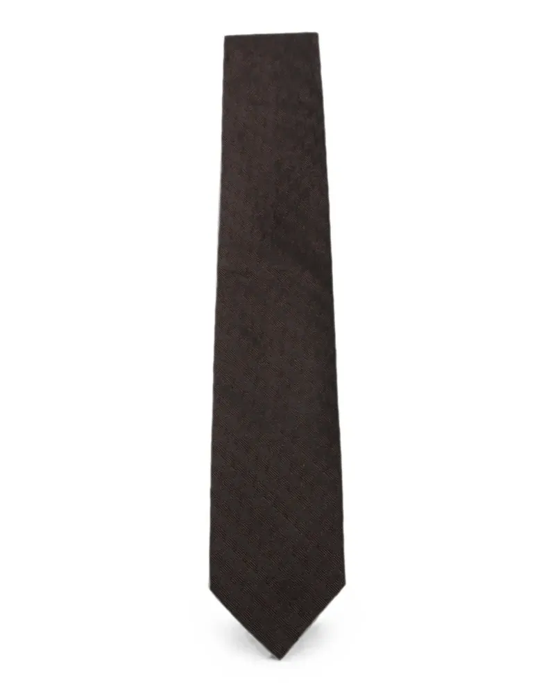Tom Ford Krawatte mit Hahnentrittmuster - Braun Braun