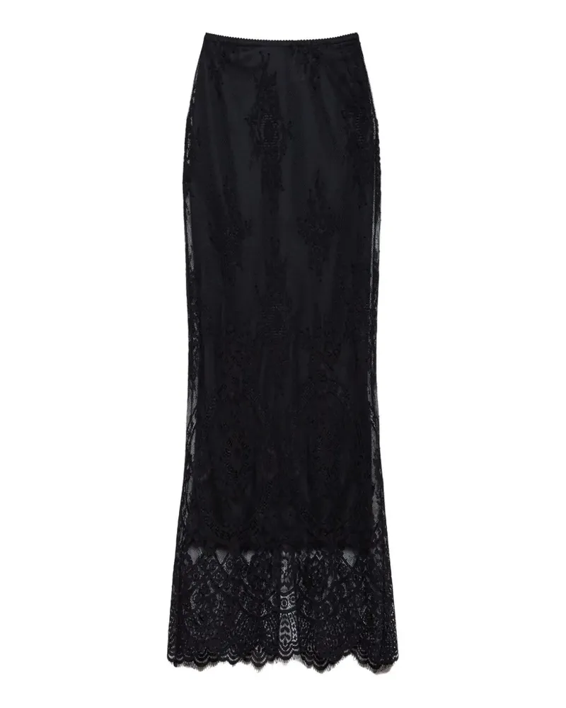 Aniye By Silva lace floral-pattern midi skirt - Schwarz Schwarz