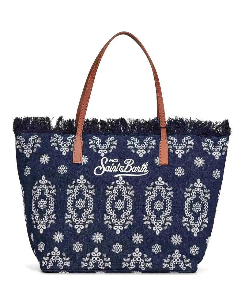 MC2 Saint Barth embroidered-logo shoulder bag - Blau Blau