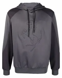 Ferrari Hoodie mit Logo-Prägung Grau