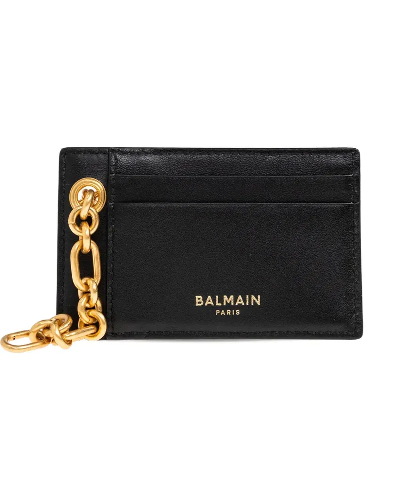 Balmain chain-detail card holder - Schwarz Schwarz