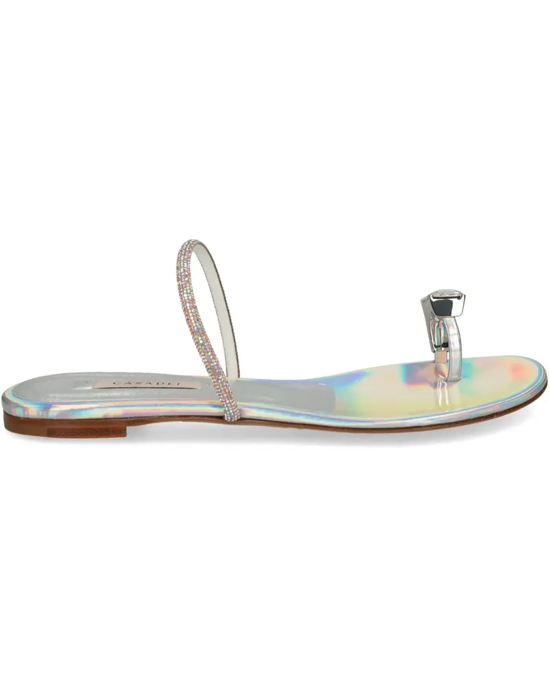 Casadei Pantoletten mit Ringdetail - Silber Silber