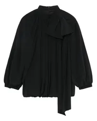 Simone Rocha Drapierte Bluse mit Schleife Schwarz