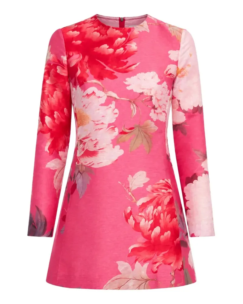 LEO LIN Aliza Minikleid mit Pfingstrosen-Print - Rosa Rosa