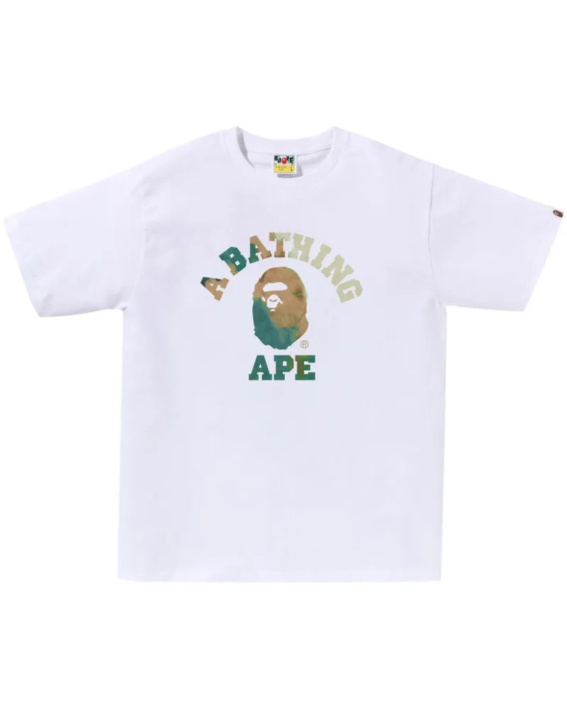 BAPE T-Shirt mit Logo-Print - Weiß Weiß