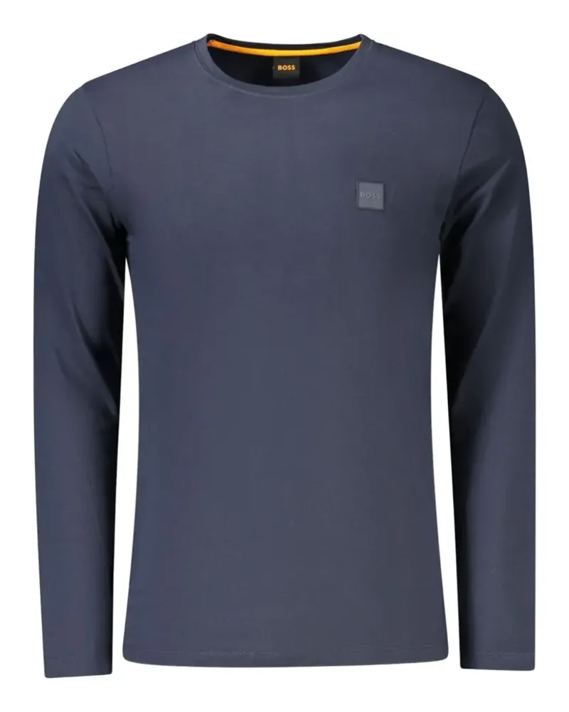 HUGO BOSS Langarmshirt mit Logo-Patch - Blau Blau