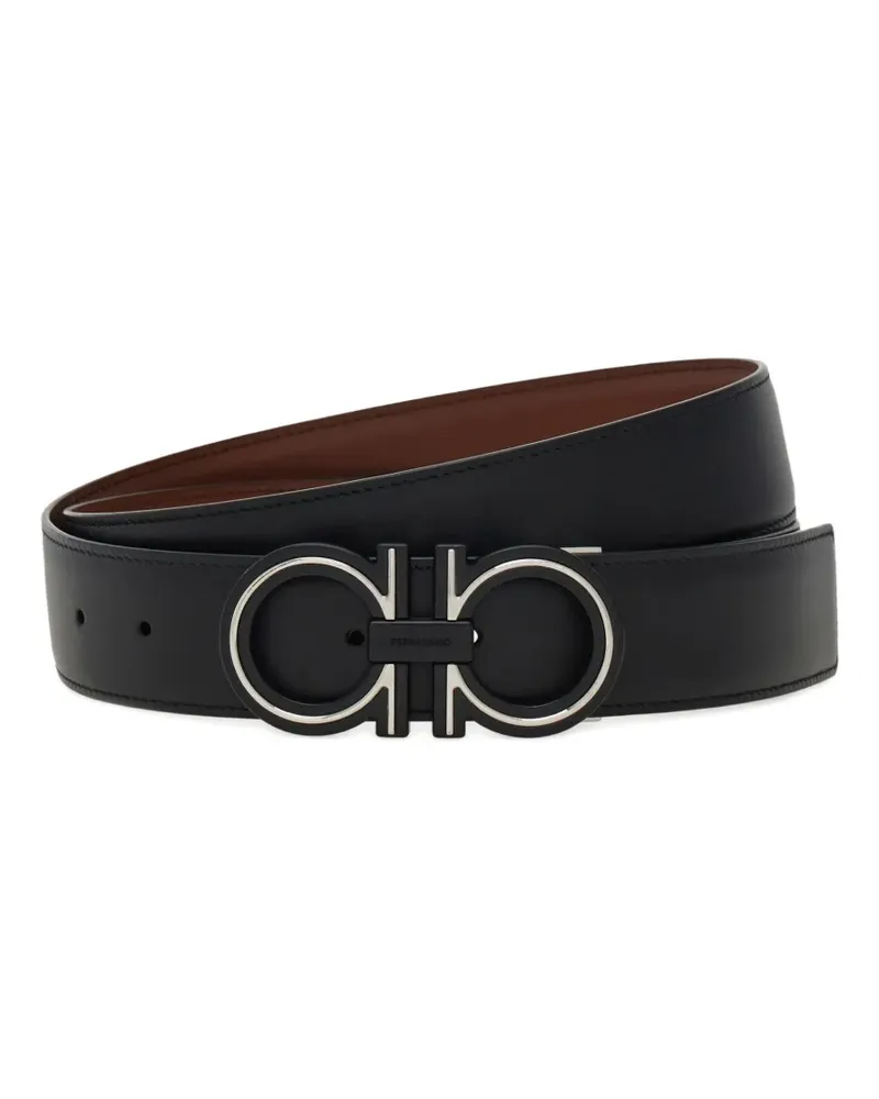 Ferragamo Gancini reversible belt - Schwarz Schwarz