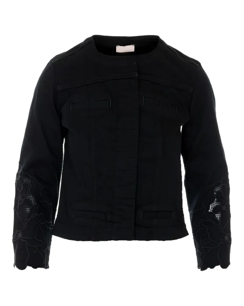Liu Jo embroidered crewneck jacket - Schwarz Schwarz