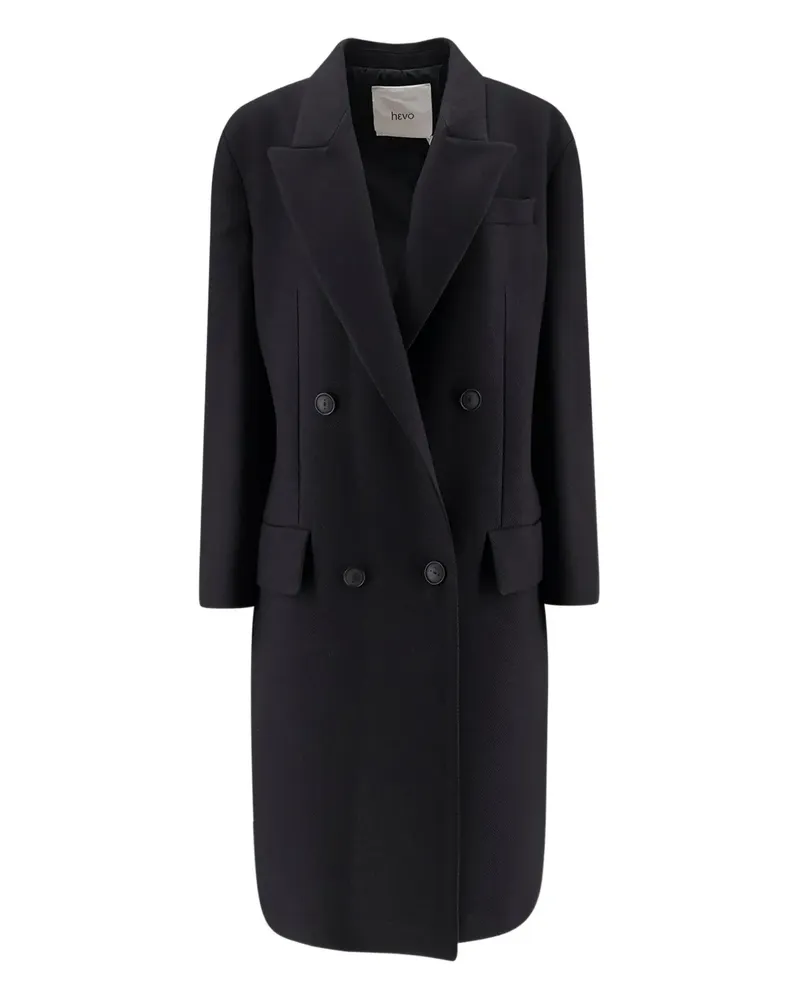 Hevò Lucugnano Mantel - Schwarz Schwarz