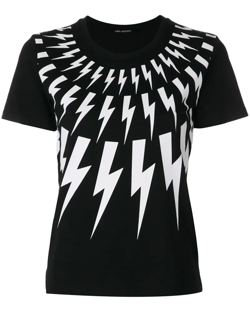 Neil Barrett T-Shirt mit Blitz-Print - Schwarz Schwarz
