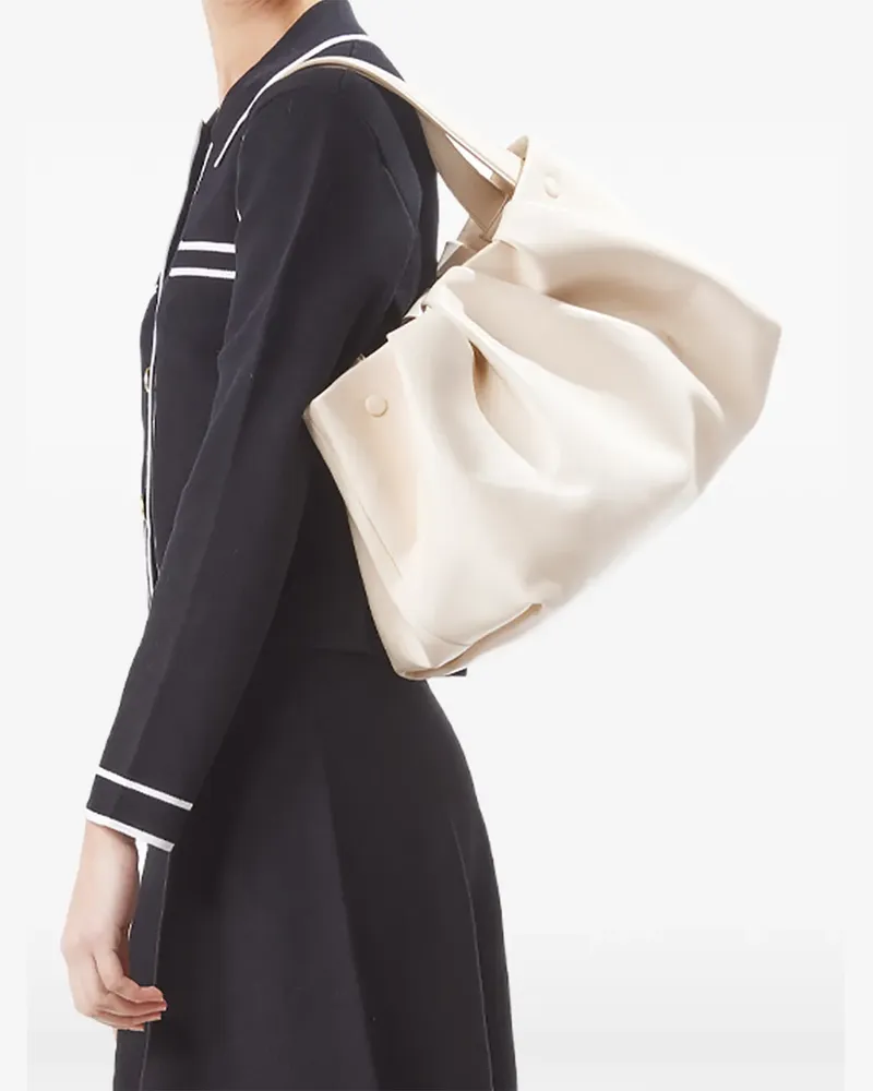 THEMOIRÈ Geraffte Athena Schultertasche - Weiß Weiß