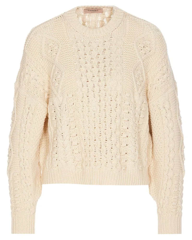Twin-Set Pullover mit Zopfmuster - Nude Nude