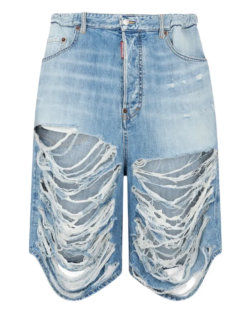 Dsquared2 Shorts im Destroyed-Look - Blau Blau