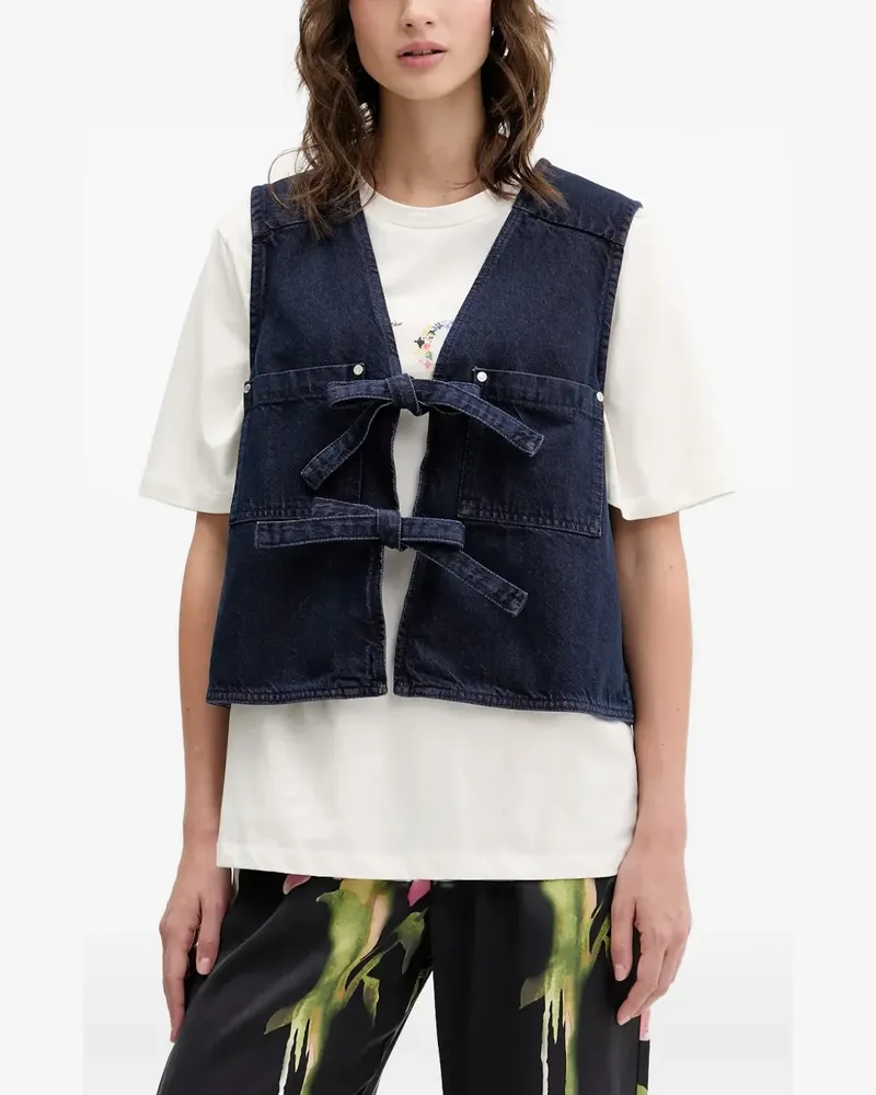 Stine Goya bow-detail top - Blau Blau