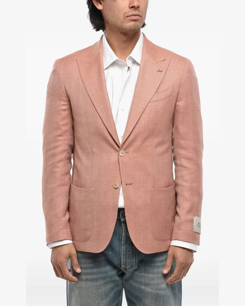 Corneliani peak-lapel single-breasted jacket - Rosa Rosa