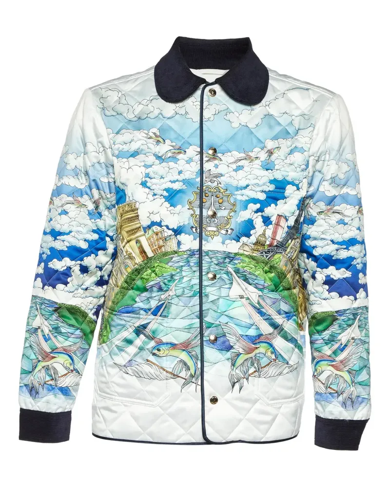 Casablanca Paris Gesteppte Nautical City Jacke - Weiß Weiß