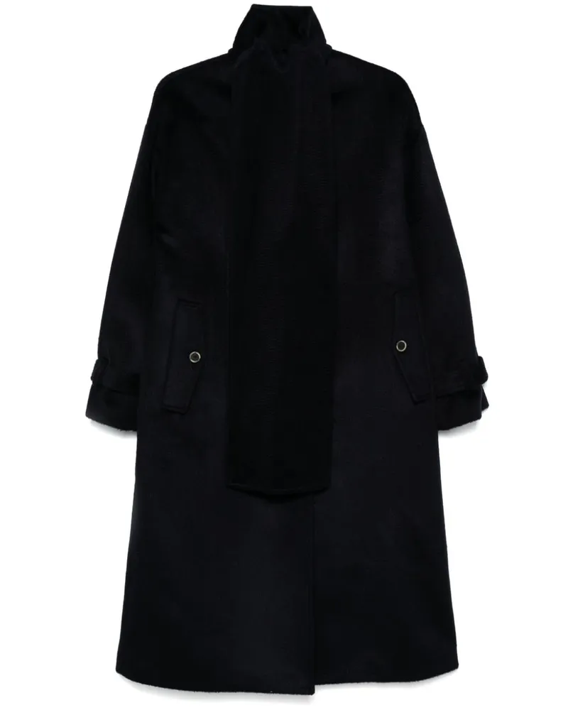 Semicouture Einreihiger Vanille Mantel - Blau Blau