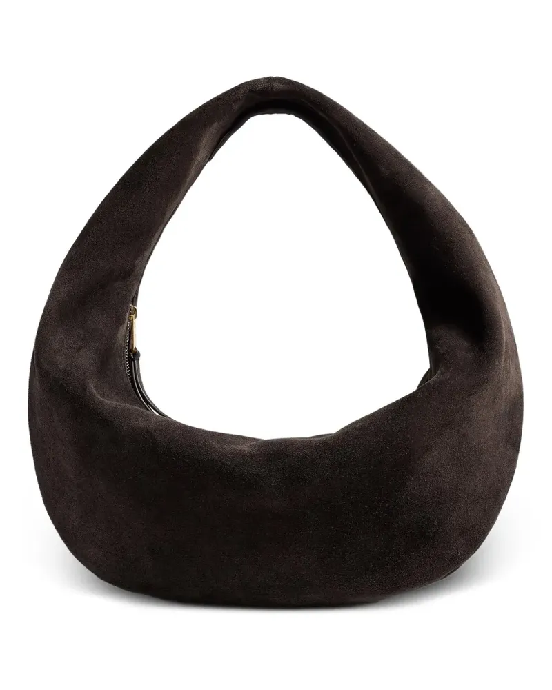 KHAITE Mittelgroße Olivia Schultertasche aus Kalbswildleder - Braun Braun