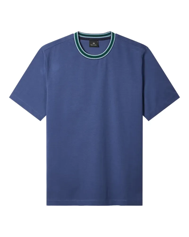 Paul Smith striped-trim T-shirt - Blau Blau