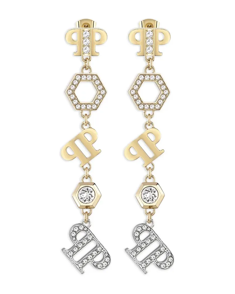 Philipp Plein Ohrringe mit Kristallen - Gold Gold