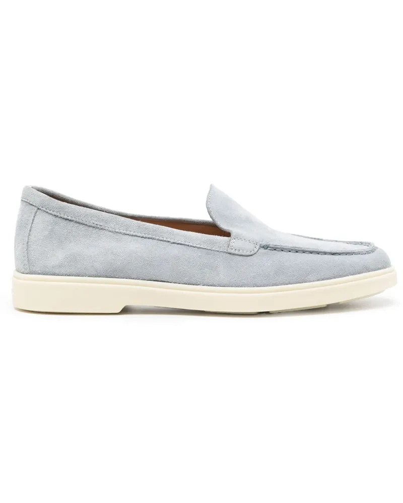 Santoni Loafer aus Wildleder mit runder Kappe - Blau Blau
