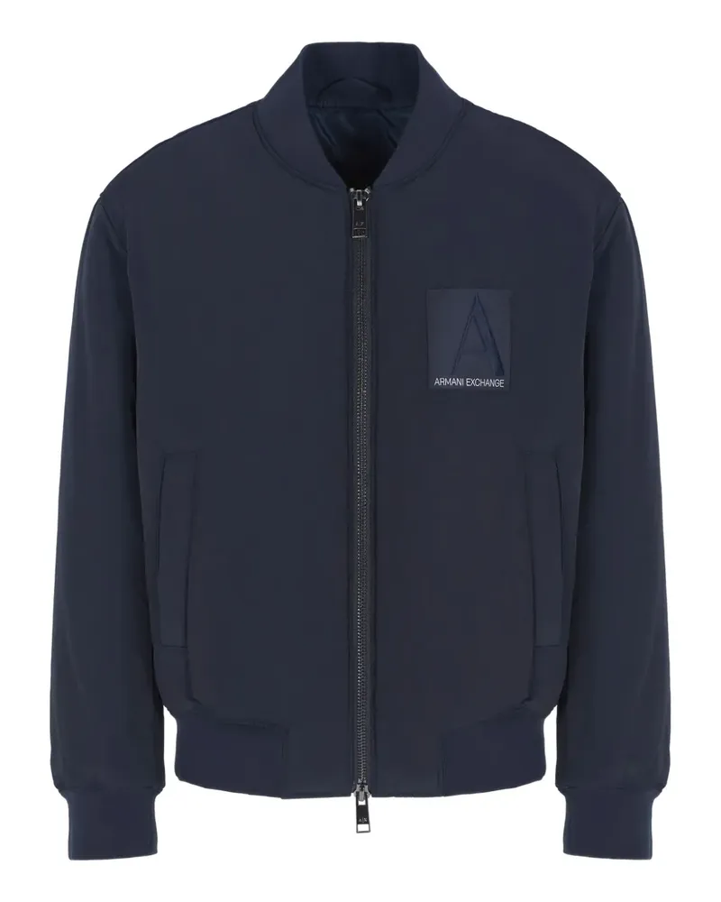 Armani Exchange Bomberjacke mit Logo-Patch - Blau Blau