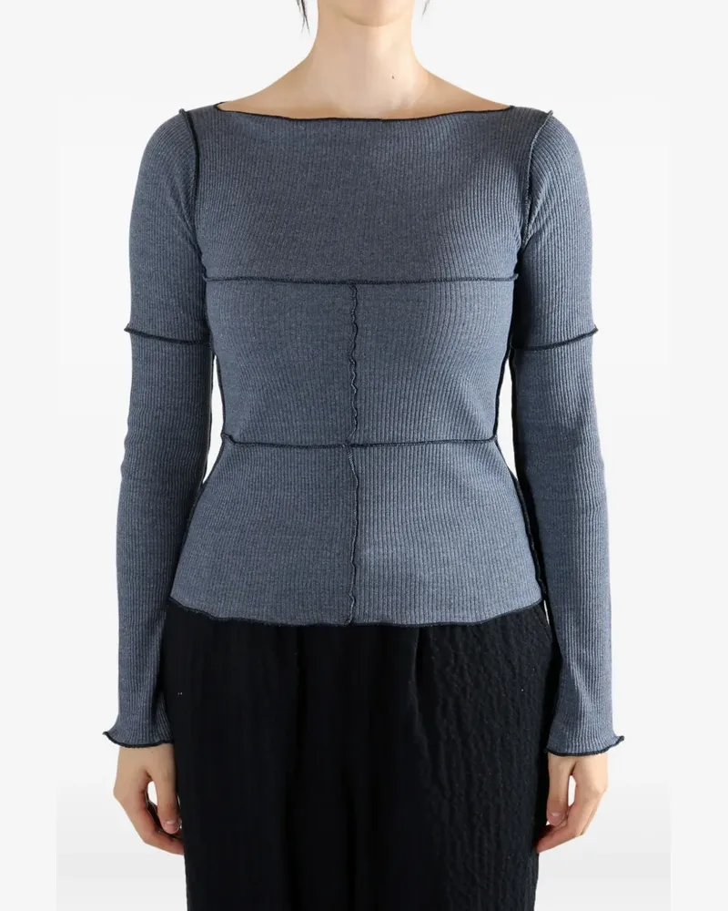 Baserange boat-neck top - Blau Blau