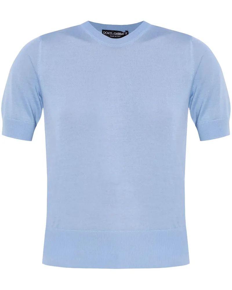 Dolce & Gabbana Gestricktes T-Shirt - Blau Blau