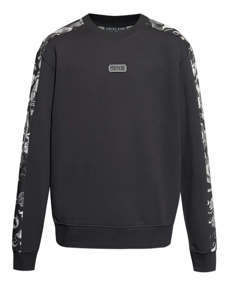 Versace Jeans Sweatshirt mit Barock-Print - Schwarz Schwarz