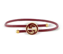 Lederarmband mit Logo - Rot