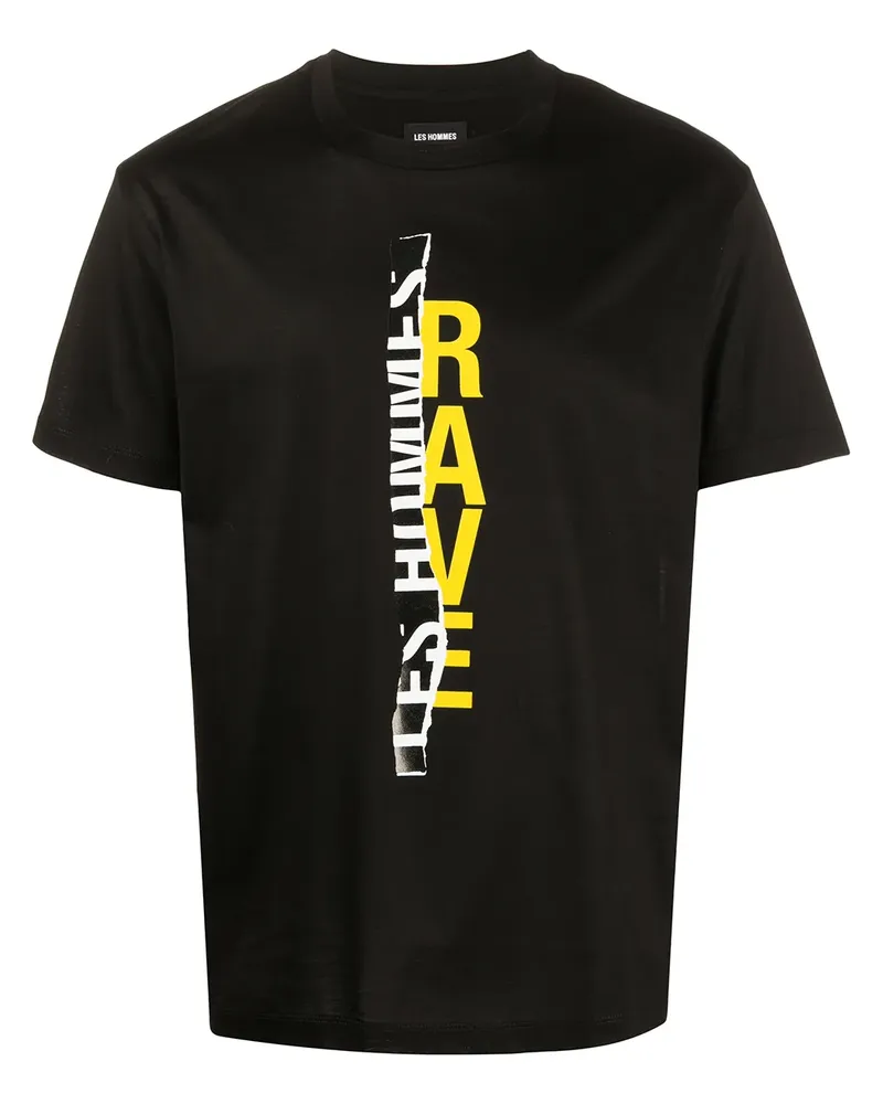 Les Hommes T-Shirt mit Logo-Print - Schwarz Schwarz