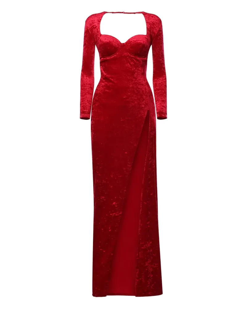 Balenciaga sweetheart long-sleeve maxi dress - Rot Rot