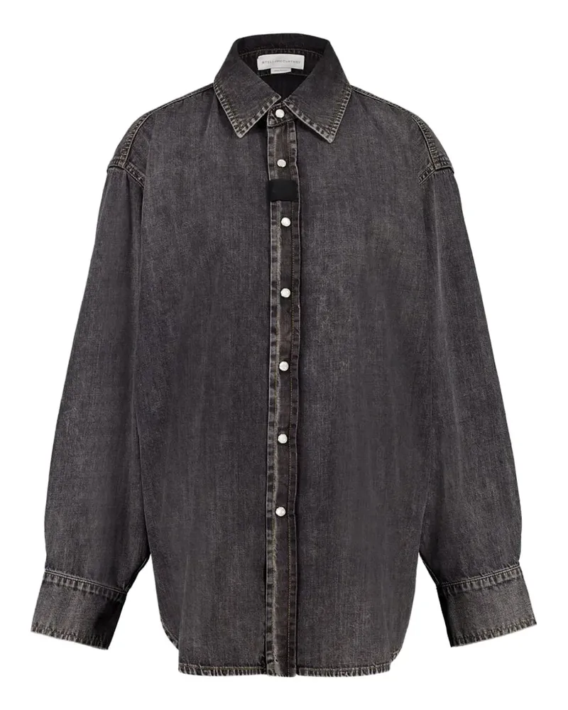 Stella McCartney Jeanshemd mit Knopfleiste - Grau Grau
