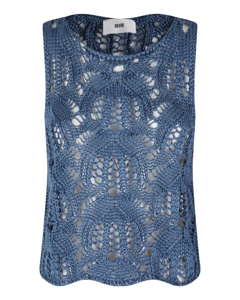 SOLOTRE Maglia Rete crochet-knit top - Blau Blau