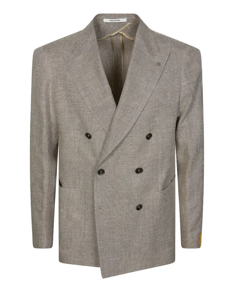 Tagliatore textured double-breasted blazer - Nude Nude