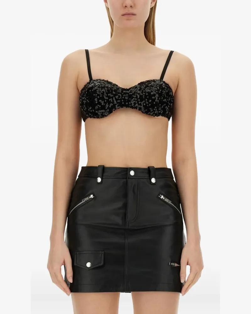 Moschino sequin embellished top - Schwarz Schwarz