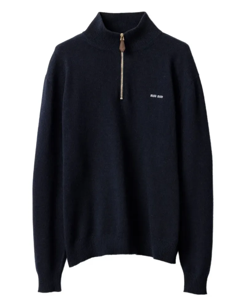 Miu Miu Pullover mit kurzem Reißverschluss - Blau Blau