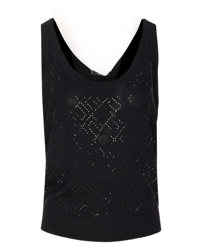 Elisabetta Franchi Top im Glitter-Look - Schwarz Schwarz
