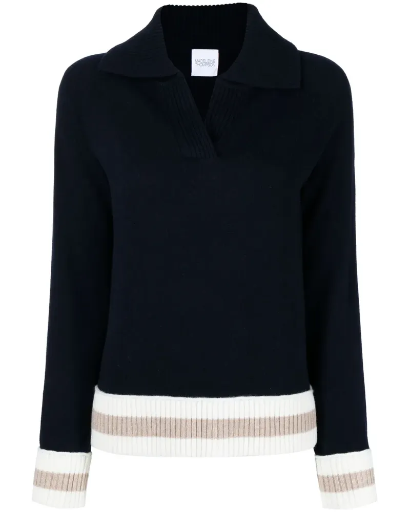Madeleine Thompson Pullover mit V-Ausschnitt - Blau Blau